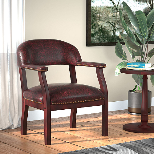 Boss Management Chair Burgundy - Vinyl - 1 Each (B9540BY)