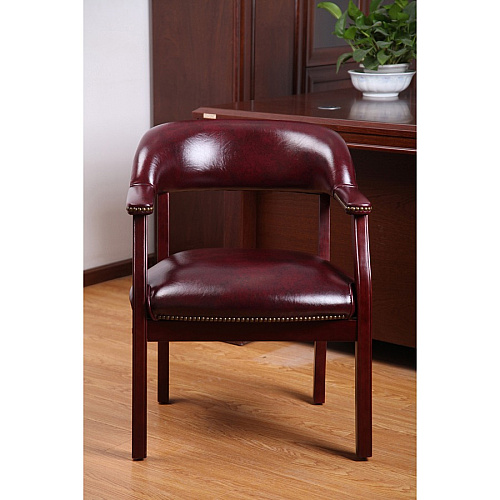 Boss Management Chair Burgundy - Vinyl - 1 Each (B9540BY)