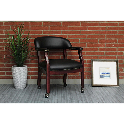 Boss Management Chair Black - Vinyl - 1 Each (B9545BK)