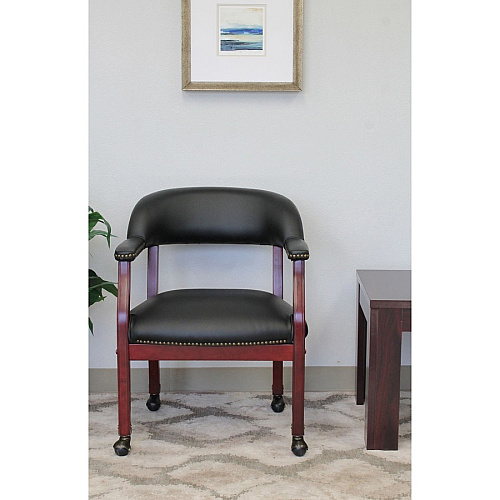 Boss Management Chair Black - Vinyl - 1 Each (B9545BK)
