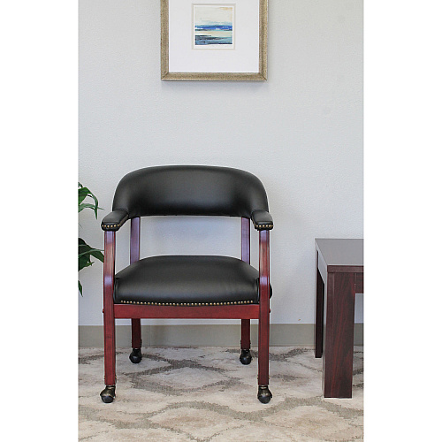 Boss Management Chair Black - Vinyl - 1 Each (B9545BK)