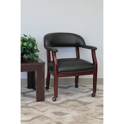 Boss Management Chair Black - Vinyl - 1 Each (B9545BK)