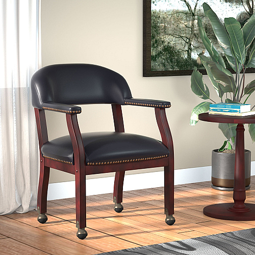 Boss Management Chair Black - Vinyl - 1 Each (B9545BK)