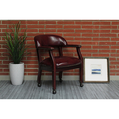 Boss Management Chair Burgundy - Vinyl - 1 Each (B9545BY)