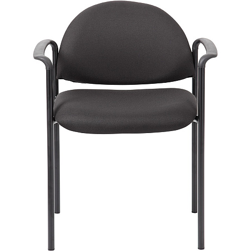 Boss Diamond Stacking Chair with Arm Black - Crepe - 1 Each (B9501BK)