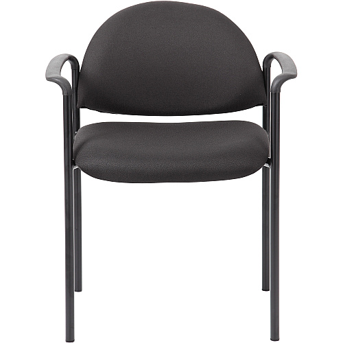 Boss Diamond Stacking Chair with Arm Black - Crepe - 1 Each (B9501BK)