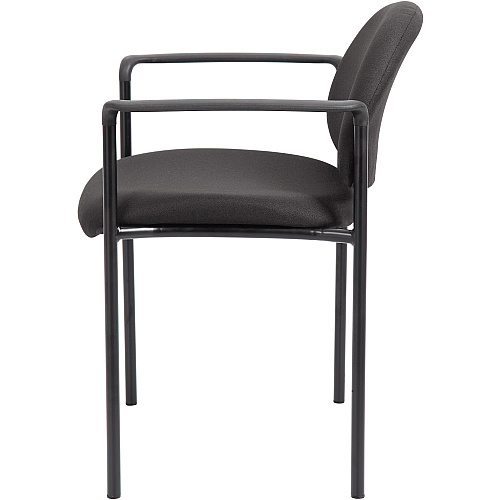Boss Diamond Stacking Chair with Arm Black - Crepe - 1 Each (B9501BK)
