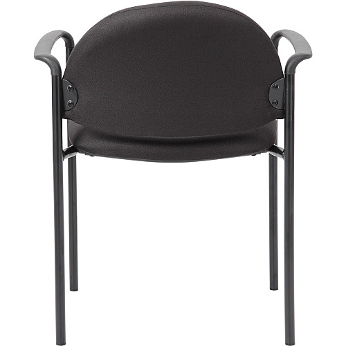 Boss Diamond Stacking Chair with Arm Black - Crepe - 1 Each (B9501BK)