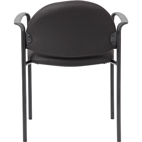 Boss Diamond Stacking Chair with Arm Black - Crepe - 1 Each (B9501BK)