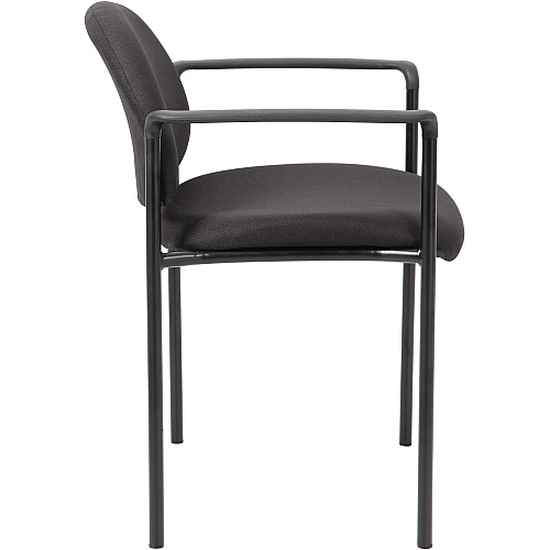 Boss Diamond Stacking Chair with Arm Black - Crepe - 1 Each (B9501BK)