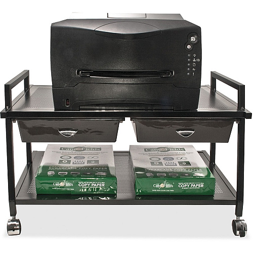 Vertiflex Underdesk Machine Stand with Drawers 15.37" Height x 25.25" Width x 15.75" Depth - Floor - Steel - Black (VF95530)