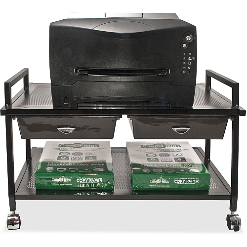 Vertiflex Underdesk Machine Stand with Drawers 15.37" Height x 25.25" Width x 15.75" Depth - Floor - Steel - Black (VF95530)