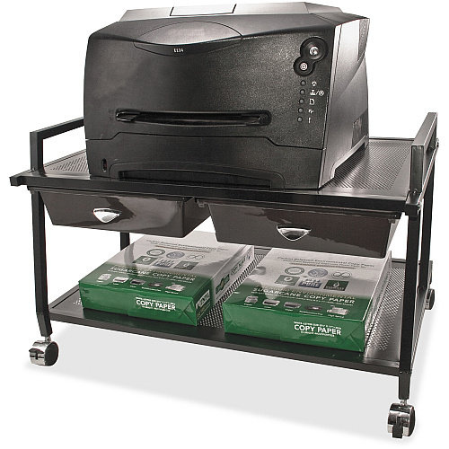 Vertiflex Underdesk Machine Stand with Drawers 15.37" Height x 25.25" Width x 15.75" Depth - Floor - Steel - Black (VF95530)