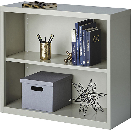 Lorell Fortress Series Bookcase 34.5" Width x 13" Depth x 30" Height - 2 x Shelf(ves) - Light Gray - Powder Coated - Steel - Recycled (LLR41280)