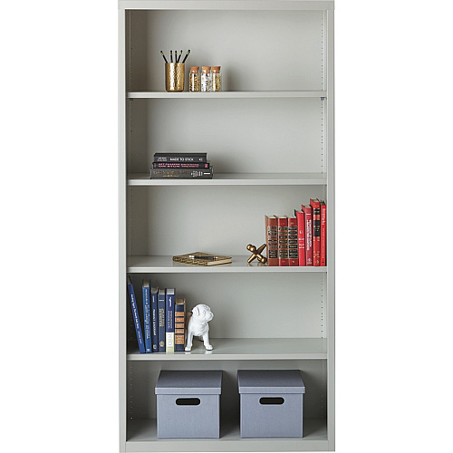 Lorell Fortress Series Bookcase 34.5" Width x 13" Depth x 30" Height - 2 x Shelf(ves) - Light Gray - Powder Coated - Steel - Recycled (LLR41280)