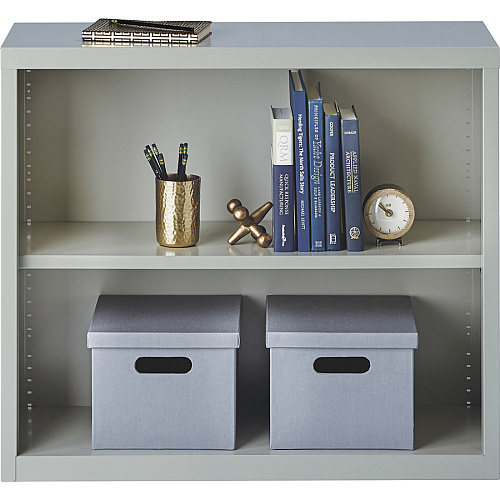 Lorell Fortress Series Bookcase 34.5" Width x 13" Depth x 30" Height - 2 x Shelf(ves) - Light Gray - Powder Coated - Steel - Recycled (LLR41280)