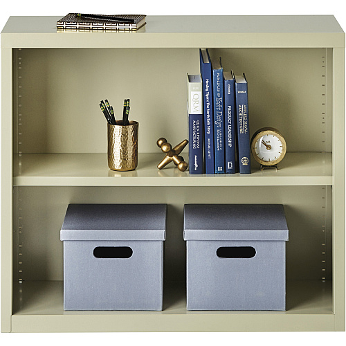 Lorell Fortress Series Bookcase 34.5" Width x 13" Depth x 30" Height - 2 x Shelf(ves) - Putty - Powder Coated - Steel - Recycled (LLR41281)