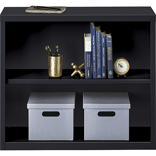 Lorell Fortress Series Bookcase 34.5" Width x 13" Depth x 30" Height - 2 x Shelf(ves) - Black - Powder Coated - Steel - Recycled (LLR41282)