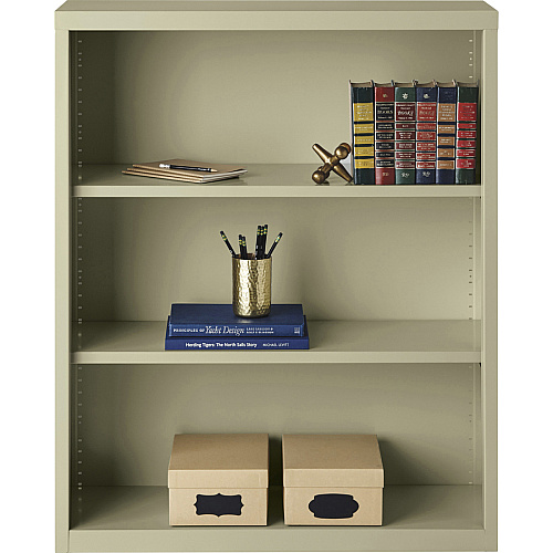 Lorell Fortress Series Bookcase 34.5" Width x 13" Depth x 42" Height - 3 x Shelf(ves) - Putty - Powder Coated - Steel - Recycled (LLR41284)