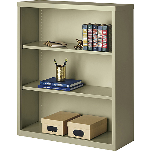 Lorell Fortress Series Bookcase 34.5" Width x 13" Depth x 42" Height - 3 x Shelf(ves) - Putty - Powder Coated - Steel - Recycled (LLR41284)