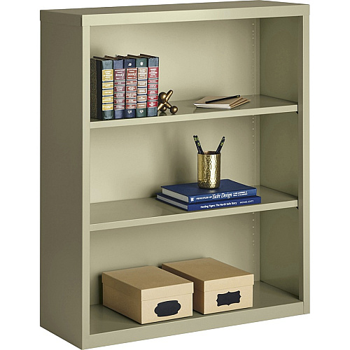 Lorell Fortress Series Bookcase 34.5" Width x 13" Depth x 42" Height - 3 x Shelf(ves) - Putty - Powder Coated - Steel - Recycled (LLR41284)