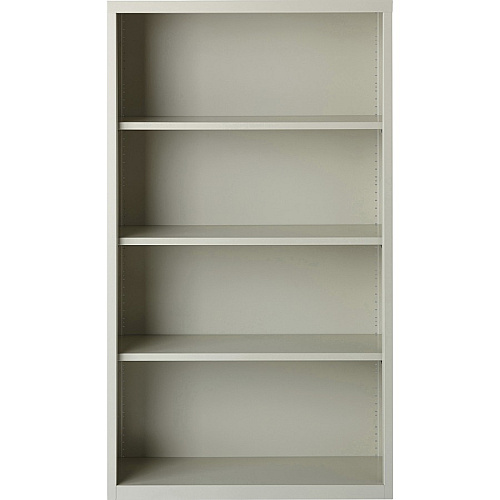 Lorell Fortress Series Bookcase 34.5" Width x 13" Depth x 60" Height - 4 x Shelf(ves) - Light Gray - Powder Coated - Steel - Recycled (LLR41286)