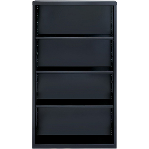 Lorell Fortress Series Bookcase 34.5" Width x 13" Depth x 60" Height - 4 x Shelf(ves) - Black - Powder Coated - Steel - Recycled (LLR41288)