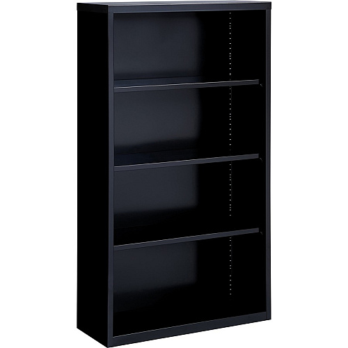Lorell Fortress Series Bookcase 34.5" Width x 13" Depth x 60" Height - 4 x Shelf(ves) - Black - Powder Coated - Steel - Recycled (LLR41288)