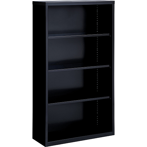 Lorell Fortress Series Bookcase 34.5" Width x 13" Depth x 60" Height - 4 x Shelf(ves) - Black - Powder Coated - Steel - Recycled (LLR41288)