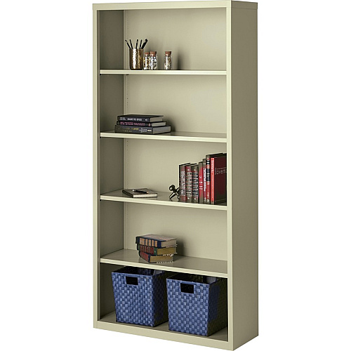 Lorell Fortress Series Bookcase 34.5" Width x 13" Depth x 72" Height - 6 x Shelf(ves) - Putty - Powder Coated - Steel - Recycled (LLR41290)