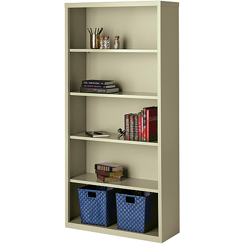 Lorell Fortress Series Bookcase 34.5" Width x 13" Depth x 72" Height - 6 x Shelf(ves) - Putty - Powder Coated - Steel - Recycled (LLR41290)