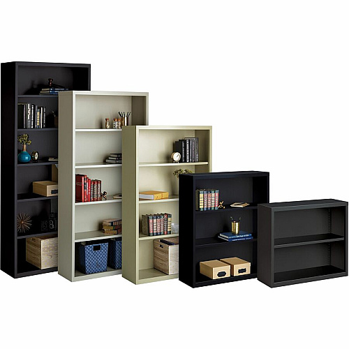Lorell Fortress Series Bookcase 34.5" Width x 13" Depth x 72" Height - 5 x Shelf(ves) - Black - Powder Coated - Steel - Recycled (LLR41291)