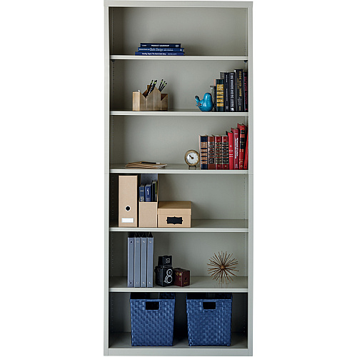 Lorell Fortress Series Bookcase 34.5" Width x 13" Depth x 82" Height - 6 x Shelf(ves) - Light Gray - Powder Coated - Steel - Recycled - Assembly Required (LLR41292)