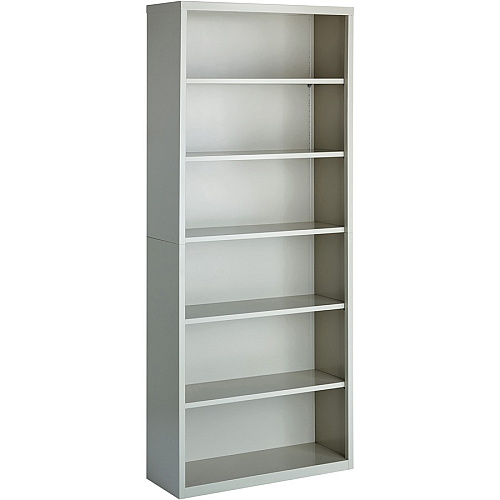 Lorell Fortress Series Bookcase 34.5" Width x 13" Depth x 82" Height - 6 x Shelf(ves) - Light Gray - Powder Coated - Steel - Recycled - Assembly Required (LLR41292)