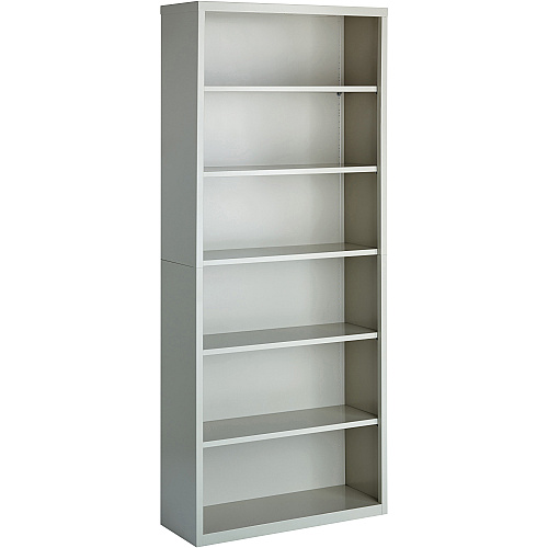 Lorell Fortress Series Bookcase 34.5" Width x 13" Depth x 82" Height - 6 x Shelf(ves) - Light Gray - Powder Coated - Steel - Recycled - Assembly Required (LLR41292)