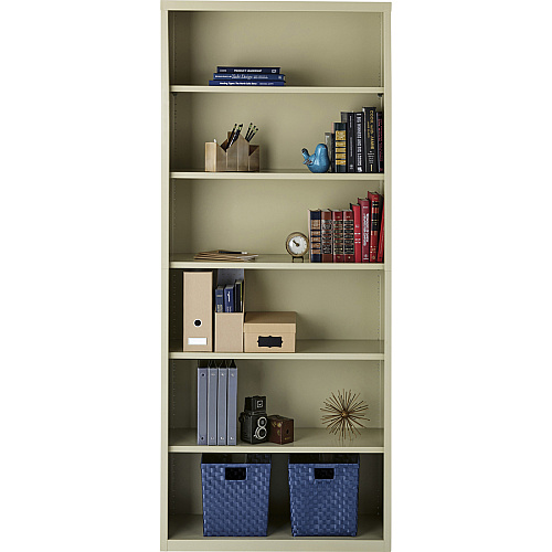 Lorell Fortress Series Bookcase 34.5" Width x 13" Depth x 82" Height - 6 x Shelf(ves) - Putty - Powder Coated - Steel - Recycled (LLR41293)