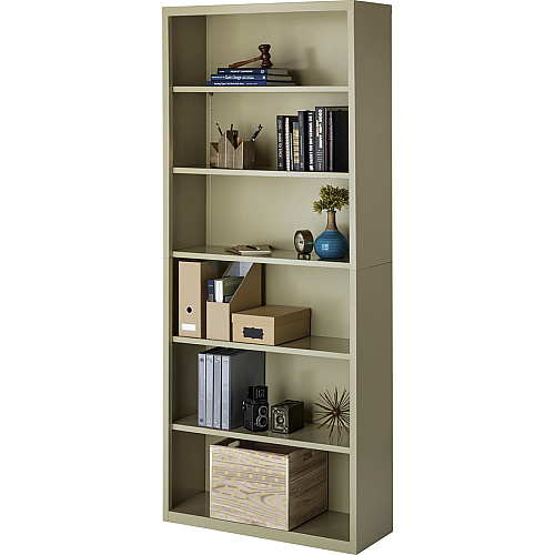 Lorell Fortress Series Bookcase 34.5" Width x 13" Depth x 82" Height - 6 x Shelf(ves) - Putty - Powder Coated - Steel - Recycled (LLR41293)