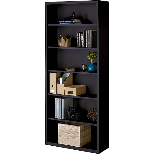 Lorell Fortress Series Bookcase 34.5" Width x 13" Depth x 82" Height - 6 x Shelf(ves) - Black - Powder Coated - Steel - Recycled (LLR41294)
