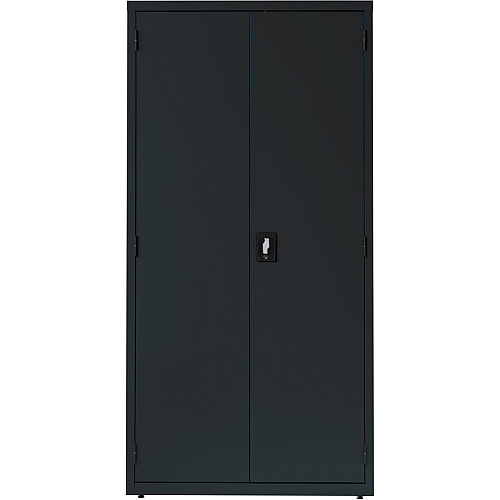 Lorell Fortress Series Storage Cabinet 36" Width x 18" Depth x 72" Height - 5 x Shelf(ves) - Recessed Locking Handle, Hinged Door, Durable - Black - Powder Coated - Steel - Recycled (LLR41308)