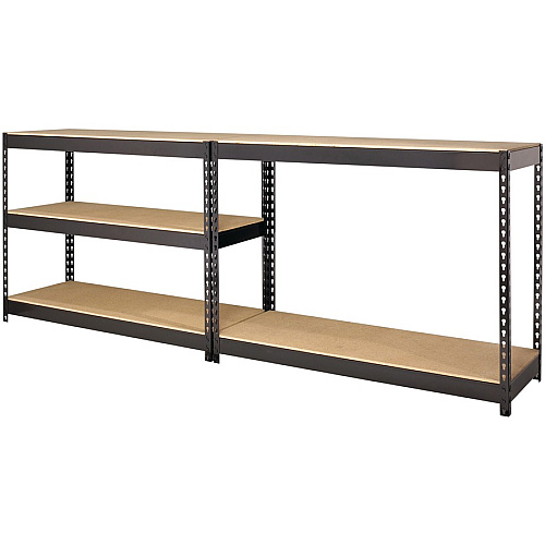 Lorell Fortress Riveted Shelving 5 Compartment(s) - 5 Shelf(ves) - 72" Height x 48" Width x 18" Depth - Heavy Duty, Rust Resistant - 28% Recycled - Powder Coated - Black - Steel - 1 Each (LLR61622)