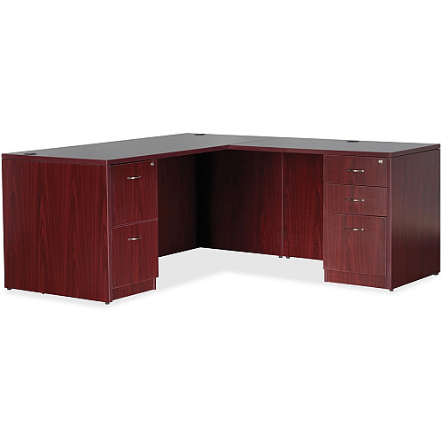Lorell Essentials File/File Fixed File Cabinet 28.3" Height x 15.5" Width x 21.9" Depth - 2 x File Drawer(s) - Finish: Laminate, Mahogany (LLR69605)