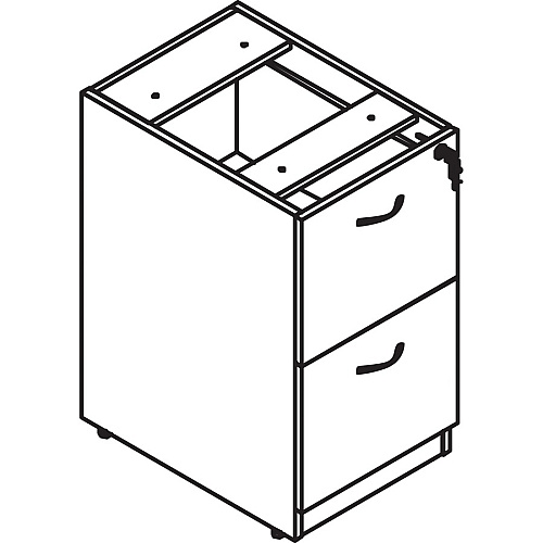Lorell Essentials File/File Fixed File Cabinet 28.3" Height x 15.5" Width x 21.9" Depth - 2 x File Drawer(s) - Finish: Laminate, Mahogany (LLR69605)