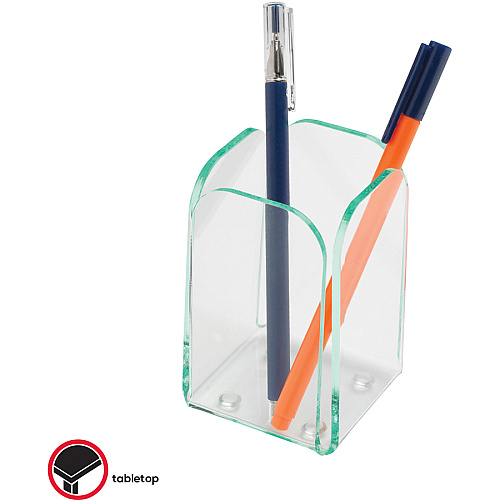 Lorell Desktop Pencil Cup Acrylic - Green, Transparent - 1 Each (LLR80656)