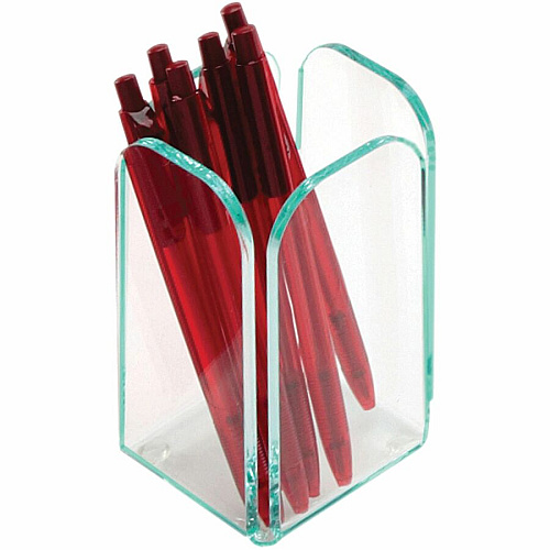 Lorell Desktop Pencil Cup Acrylic - Green, Transparent - 1 Each (LLR80656)