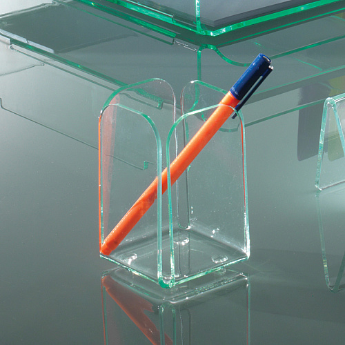 Lorell Desktop Pencil Cup Acrylic - Green, Transparent - 1 Each (LLR80656)