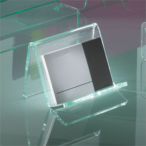 Lorell Business Card Holder Acrylic - Green, Transparent - 1 Each (LLR80657)