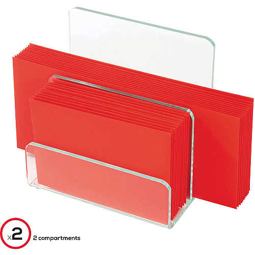 Lorell Mini File Sorter Desktop - Durable, Lightweight, Non-skid - Clear, Green - Acrylic - 1 Each (LLR80659)