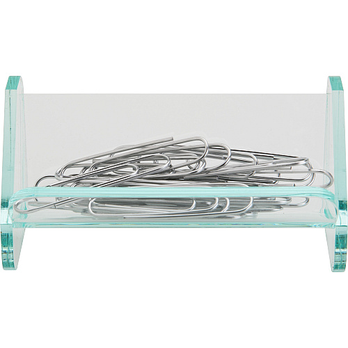 Lorell Paper Clip Holder Acrylic - Green, Transparent - 1 Each (LLR80660)