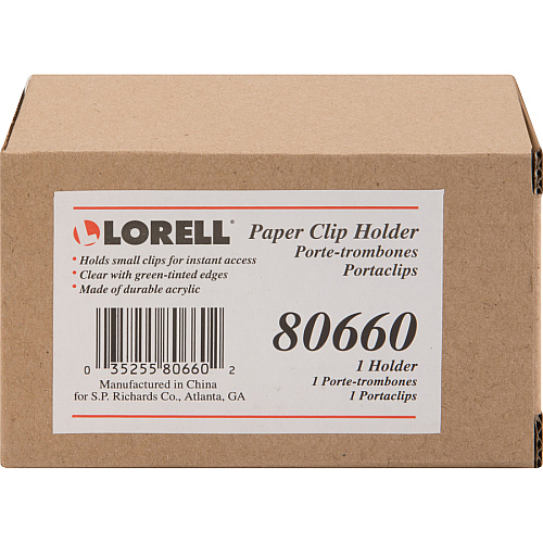 Lorell Paper Clip Holder Acrylic - Green, Transparent - 1 Each (LLR80660)