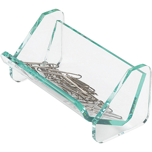 Lorell Paper Clip Holder Acrylic - Green, Transparent - 1 Each (LLR80660)
